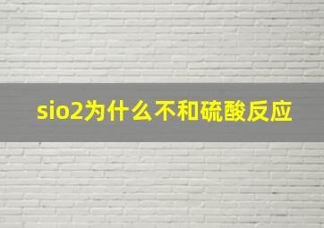 sio2为什么不和硫酸反应