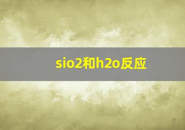 sio2和h2o反应