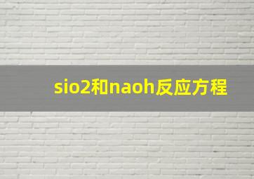 sio2和naoh反应方程