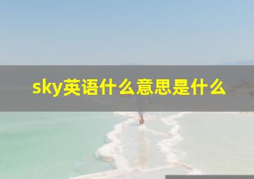 sky英语什么意思是什么