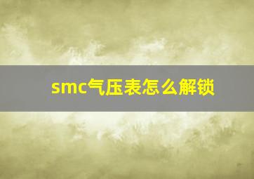 smc气压表怎么解锁