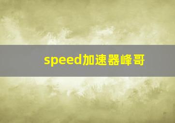 speed加速器峰哥