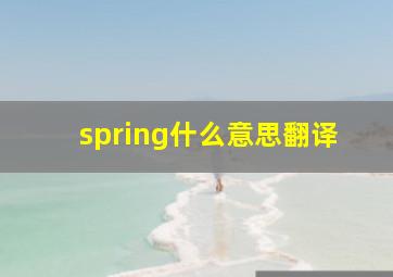 spring什么意思翻译