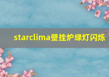 starclima壁挂炉绿灯闪烁