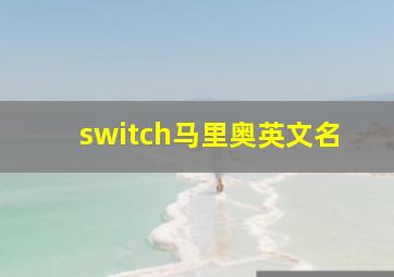 switch马里奥英文名