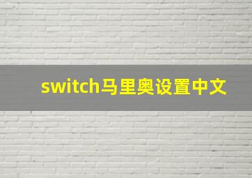 switch马里奥设置中文