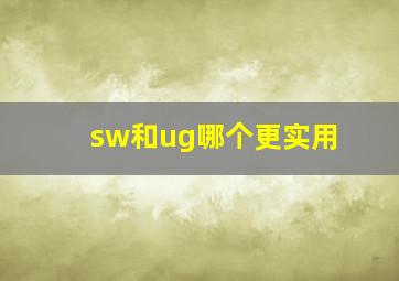 sw和ug哪个更实用