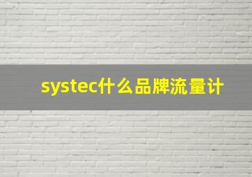 systec什么品牌流量计