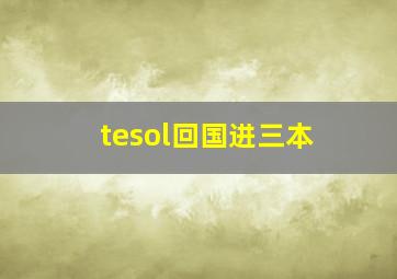 tesol回国进三本