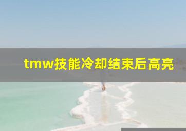 tmw技能冷却结束后高亮