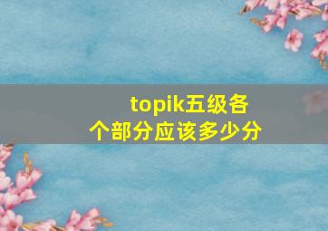 topik五级各个部分应该多少分