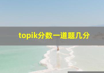 topik分数一道题几分