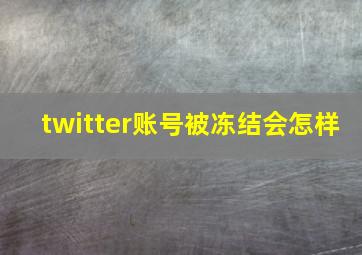 twitter账号被冻结会怎样