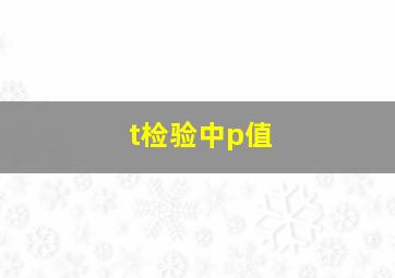 t检验中p值