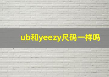 ub和yeezy尺码一样吗