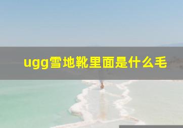 ugg雪地靴里面是什么毛