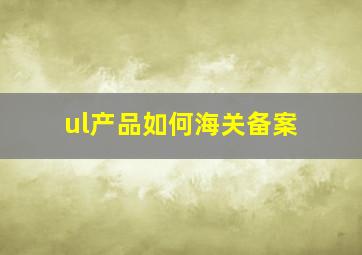 ul产品如何海关备案