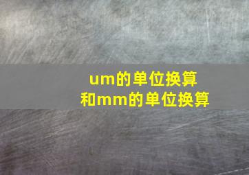 um的单位换算和mm的单位换算