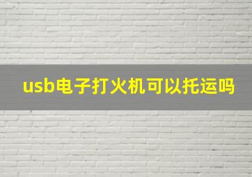 usb电子打火机可以托运吗