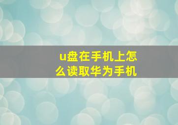 u盘在手机上怎么读取华为手机