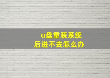 u盘重装系统后进不去怎么办