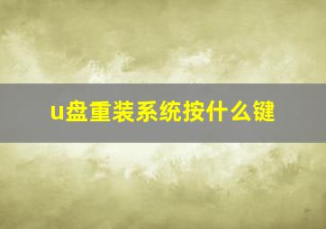 u盘重装系统按什么键