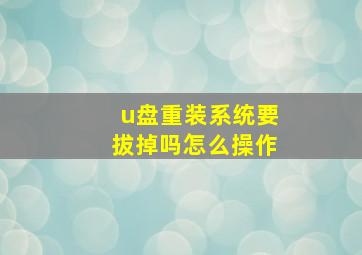 u盘重装系统要拔掉吗怎么操作