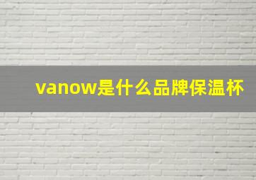 vanow是什么品牌保温杯