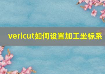 vericut如何设置加工坐标系