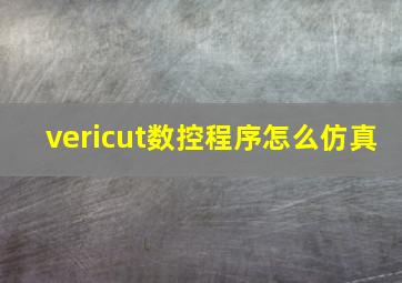 vericut数控程序怎么仿真