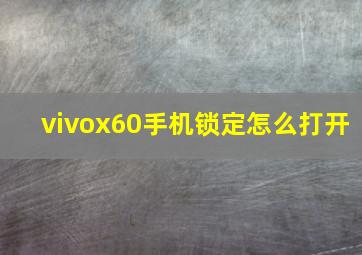 vivox60手机锁定怎么打开