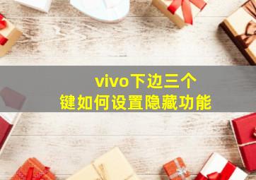 vivo下边三个键如何设置隐藏功能