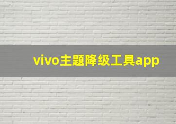 vivo主题降级工具app