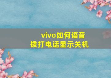 vivo如何语音拨打电话显示关机