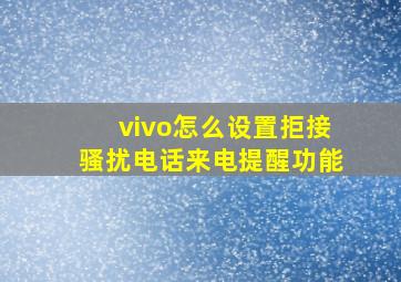 vivo怎么设置拒接骚扰电话来电提醒功能