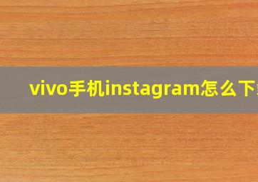 vivo手机instagram怎么下载