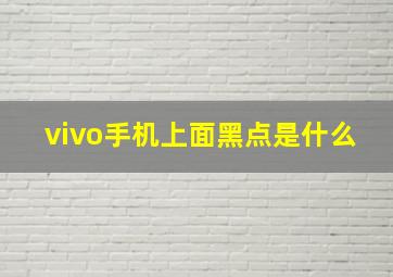 vivo手机上面黑点是什么