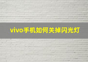 vivo手机如何关掉闪光灯