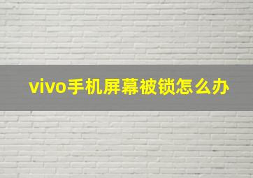 vivo手机屏幕被锁怎么办