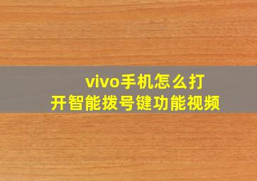 vivo手机怎么打开智能拨号键功能视频