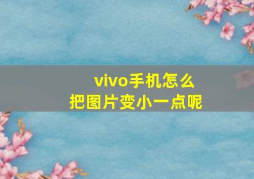 vivo手机怎么把图片变小一点呢