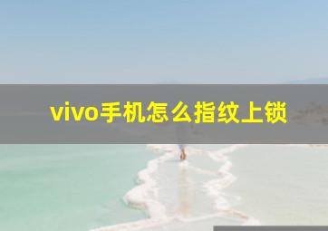 vivo手机怎么指纹上锁