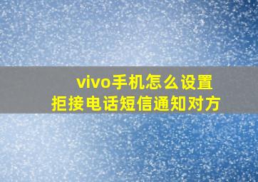 vivo手机怎么设置拒接电话短信通知对方