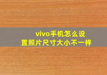 vivo手机怎么设置照片尺寸大小不一样