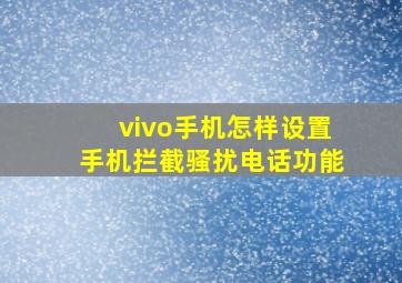 vivo手机怎样设置手机拦截骚扰电话功能