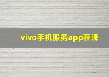 vivo手机服务app在哪