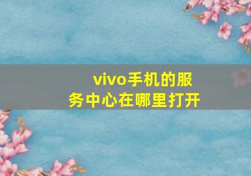 vivo手机的服务中心在哪里打开