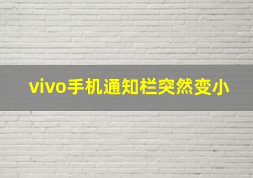 vivo手机通知栏突然变小