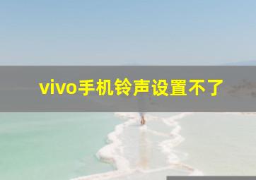 vivo手机铃声设置不了