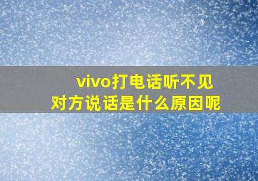 vivo打电话听不见对方说话是什么原因呢